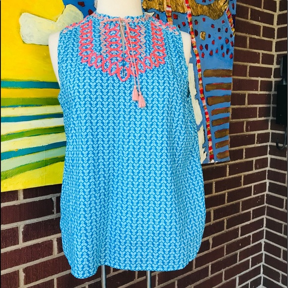 J. Crew Embroidered Sleeveless Top - Picture 1 of 6